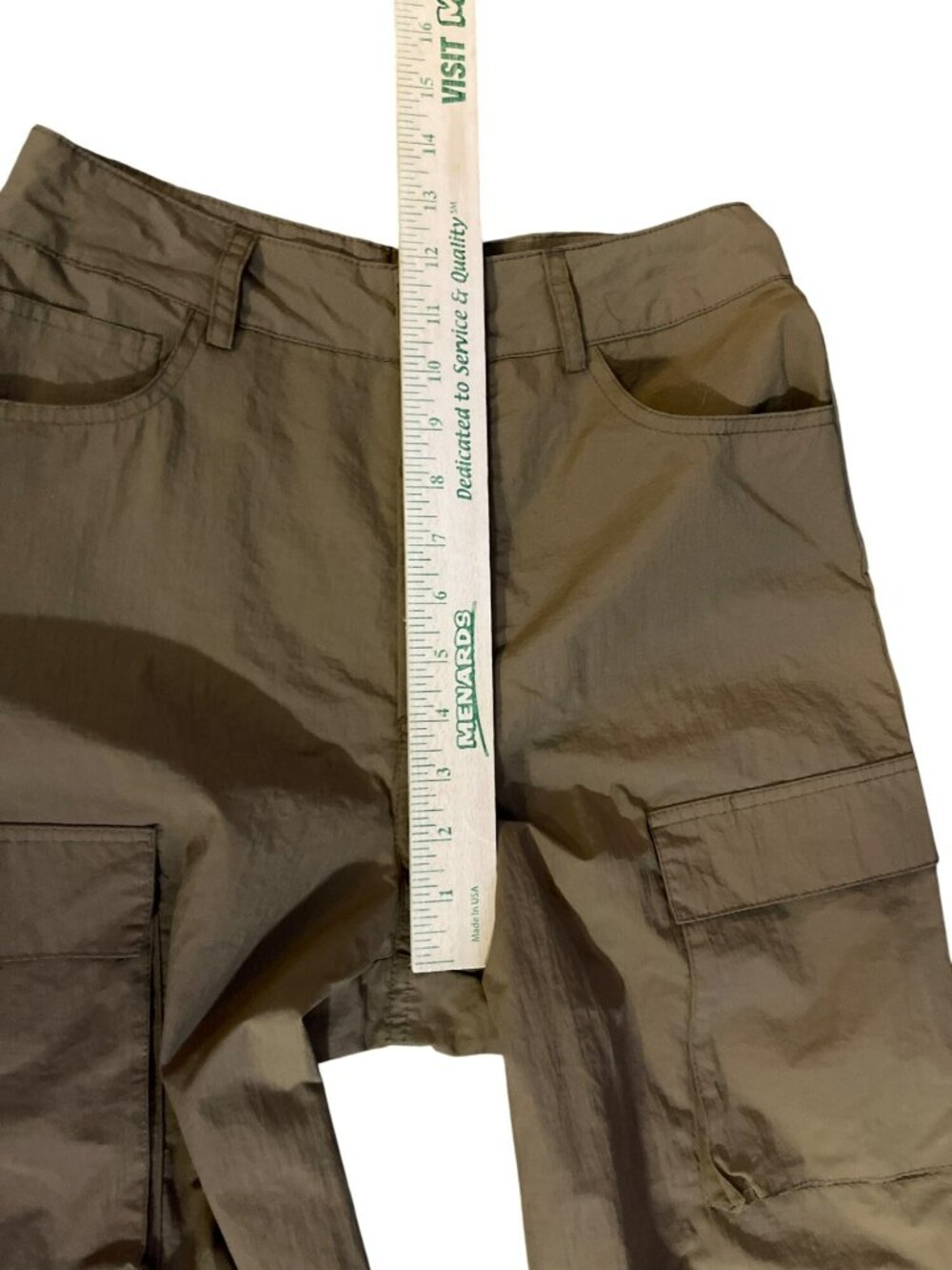 Forever 21 Cargo Pants Women's Small Dark Tan Belted Hem Nylon Blend Used - Picture 13 of 15